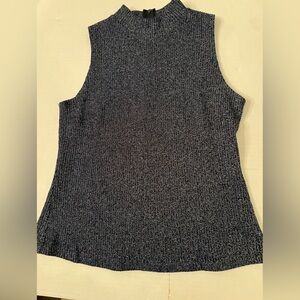 JOHN ROBERTS SPARKLY KNIT NAVY BLUE TOP   SIZE SMALL.